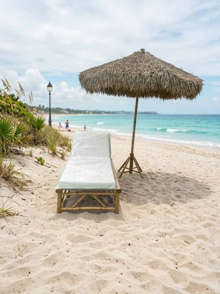 Ghế tắm nắng gỗ tự nhiên cao cấp (Natural Wood Sun Lounger)