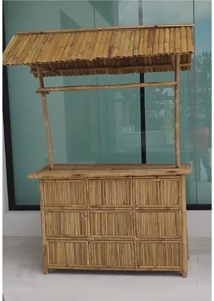 Quầy Bar Tre Kiosk Có Mái (Bamboo Kiosk Bar Counter With Roof)
