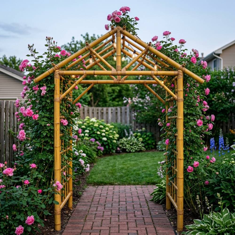 Cổng vòm tre sân vườn - giàn hoa leo cao cấp (Bamboo Garden Arch)