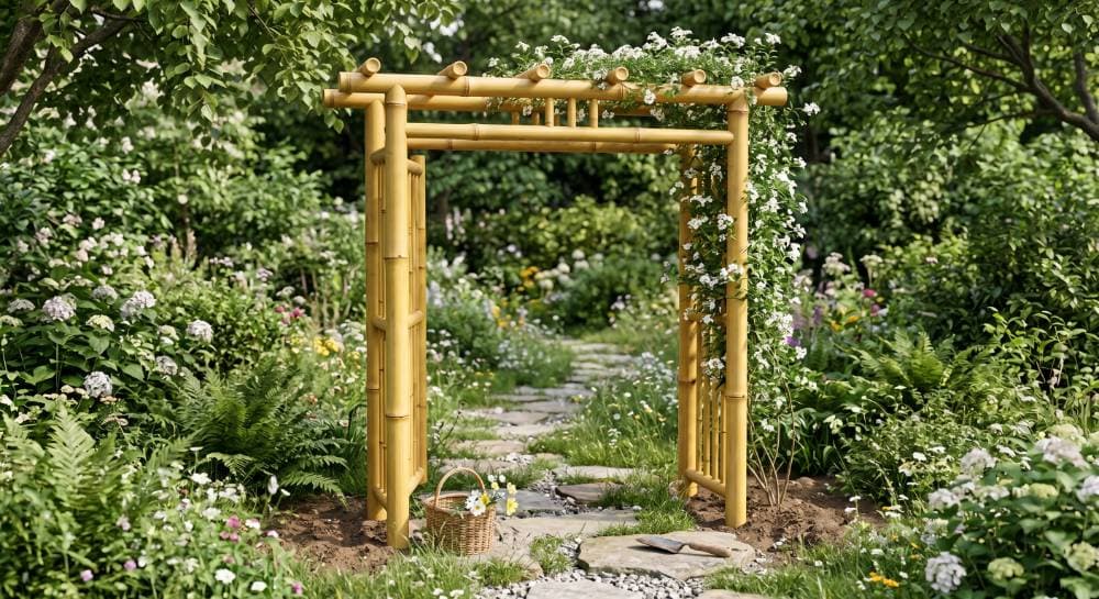 Cổng hoa tre sân vườn (Bamboo garden arch pergola)
