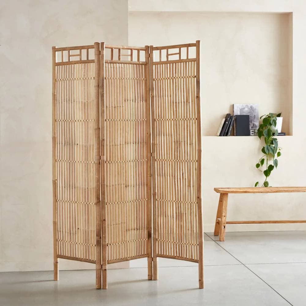 Vách ngăn tre 3 tấm (3-Panel bamboo partition screen)
